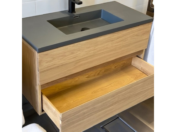 Casajoy Eiken badkamermeubel 100cm – foto 3 – kavel bij XL Auctions