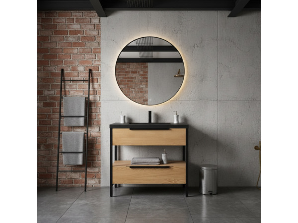 Casajoy Vrijstaand Eiken Badkamermeubel 100cm – foto 3 – kavel bij XL Auctions