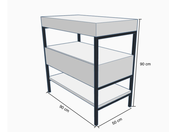 Casajoy Vrijstaand Houten Badkamermeubel 90cm – foto 2 – kavel bij XL Auctions