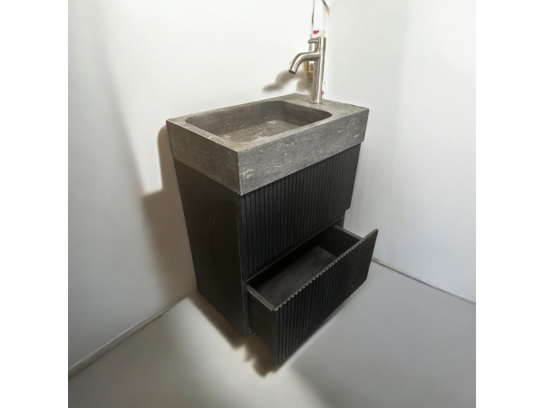 Casajoy Compact Badkamermeubel Zwart 50cm – foto 2 – kavel bij XL Auctions