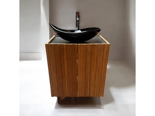 Casajoy Vrijstaand Eiken badkamermeubel 60cm – foto 2 – kavel bij XL Auctions
