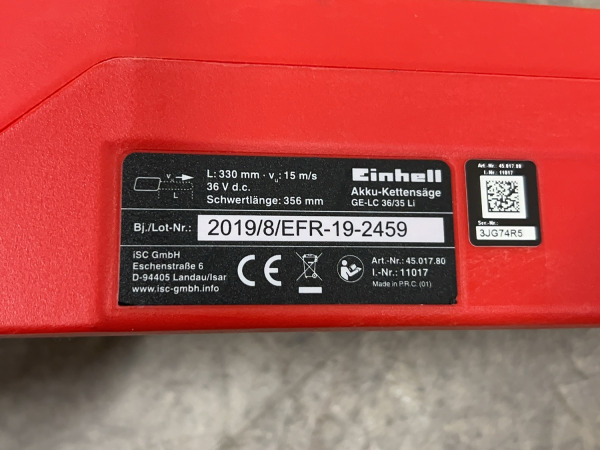 Einhell accu kettingzaag 36V body GP-LC 36/35 Li-Solo – foto 8 – kavel bij XL Auctions