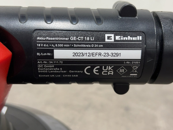 Einhell accu grastrimmer 18V body GE-CT 18 Li-Solo – foto 6 – kavel bij XL Auctions