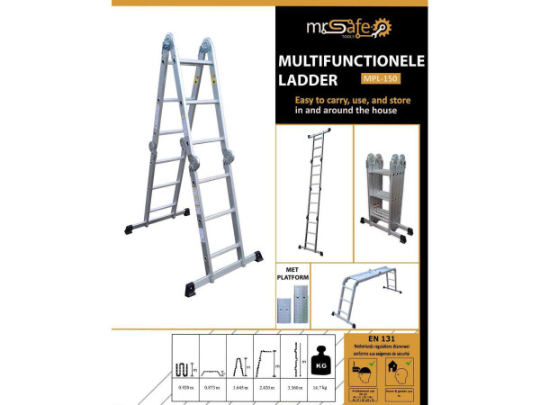 Mr. Safe vouwladder MPL-150 00S-5ZR – foto 5 – kavel bij XL Auctions