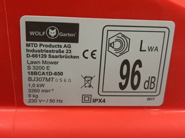 Wolf-Garten elektrische grasmaaier 1000W S3200E – foto 7 – kavel bij XL Auctions