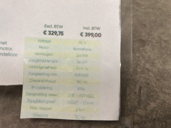 Cramer accu kettingzaag 82V body 82CS24 – foto 6 – kavel bij XL Auctions
