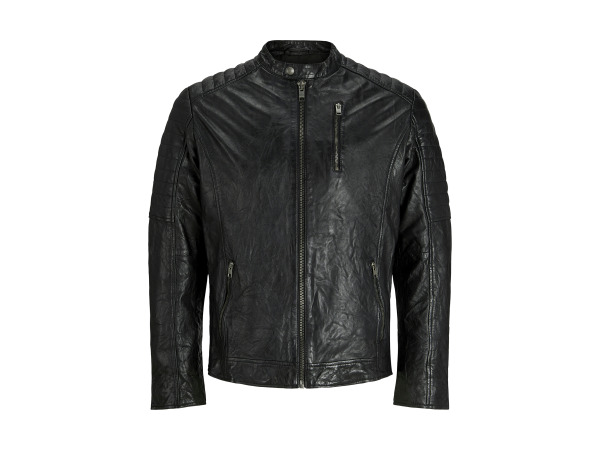 Jack & Jones Richard Leather Jacket Zwart - S – kavel bij XL Auctions