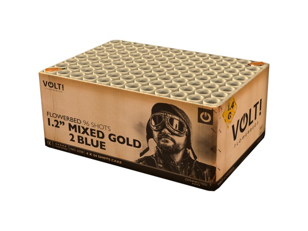  1.2” Mixed Gold 2 Blue (6508) 96 Shots Compound Vuurwerk