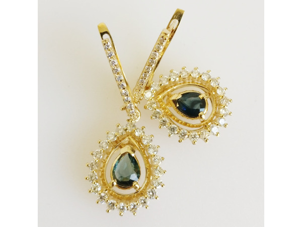 1.55ct Sapphire and Diamond Earrings