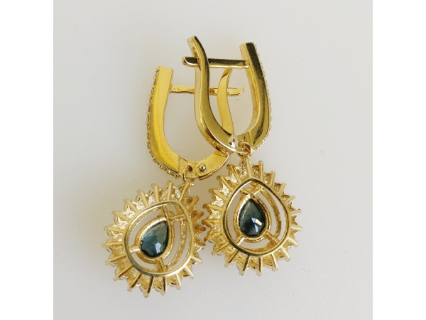 1.55ct Sapphire and Diamond Earrings – foto 5 – kavel bij XL Auctions