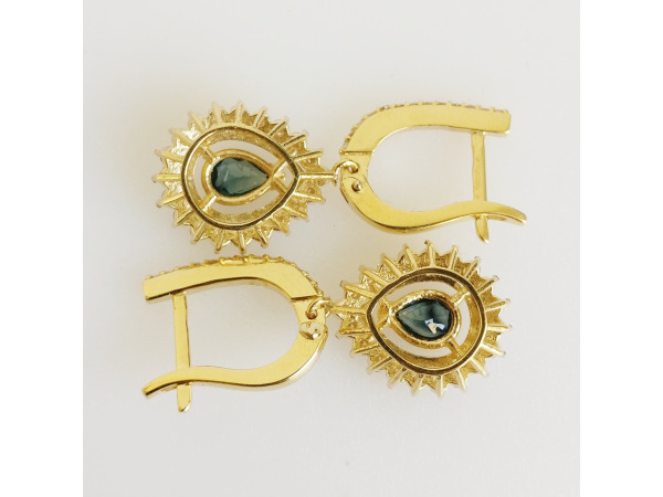 1.55ct Sapphire and Diamond Earrings – foto 6 – kavel bij XL Auctions