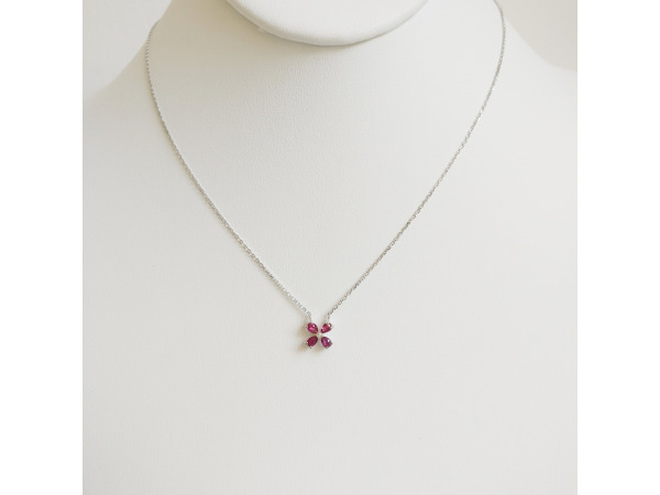 0.63ct Ruby and Diamond Necklace with Pendant – foto 2 – kavel bij XL Auctions