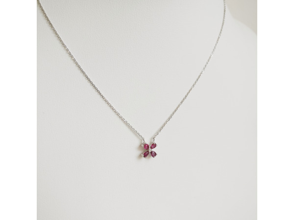 0.63ct Ruby and Diamond Necklace with Pendant – foto 3 – kavel bij XL Auctions