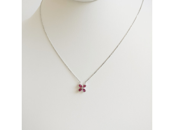 0.63ct Ruby and Diamond Necklace with Pendant – foto 4 – kavel bij XL Auctions
