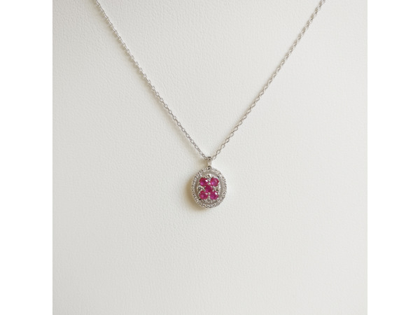 0.53ct Ruby and Diamond Necklace with Pendant
