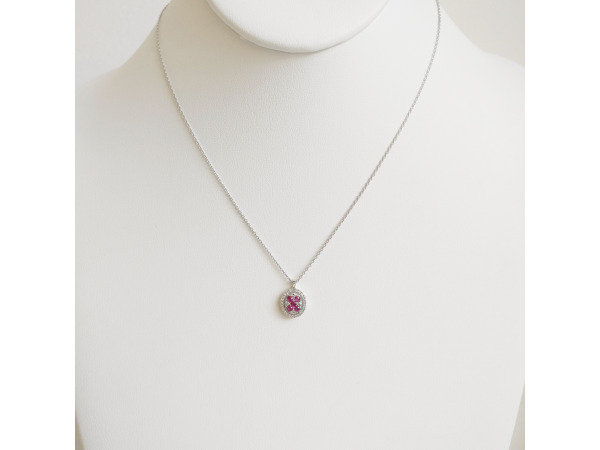 0.53ct Ruby and Diamond Necklace with Pendant – foto 2 – kavel bij XL Auctions