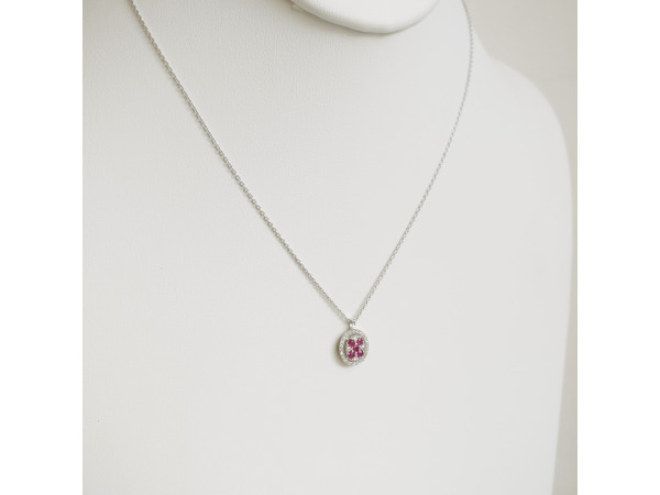 0.53ct Ruby and Diamond Necklace with Pendant – foto 3 – kavel bij XL Auctions