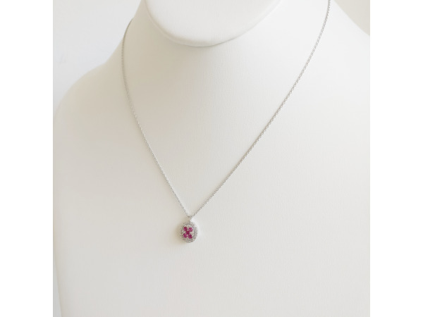0.53ct Ruby and Diamond Necklace with Pendant – foto 4 – kavel bij XL Auctions
