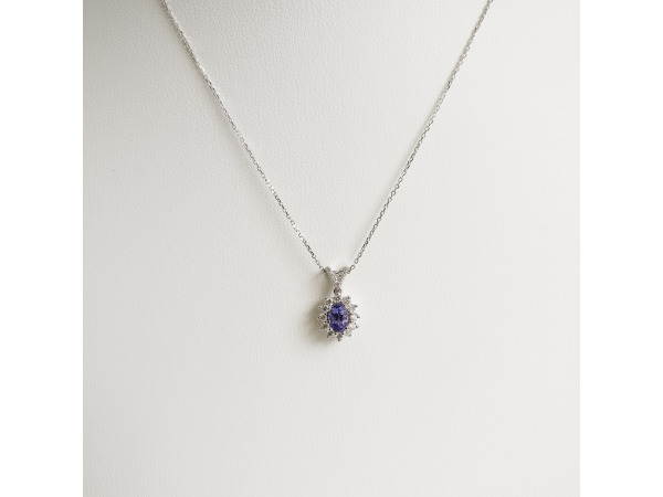 1.18ct Tanzanite and Diamond Necklace with Pendant