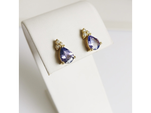 2.16ct Tanzanite and Diamond Earrings – foto 3 – kavel bij XL Auctions