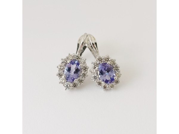 2.64ct Tanzanite and Diamond Earrings