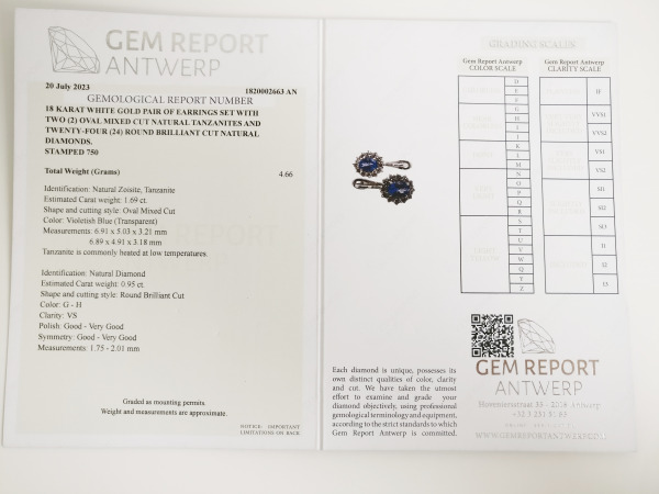 2.64ct Tanzanite and Diamond Earrings – foto 8 – kavel bij XL Auctions