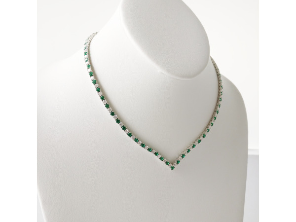 12.50ct Lab Grown Emerald and Lab Grown Diamond Necklace – foto 4 – kavel bij XL Auctions
