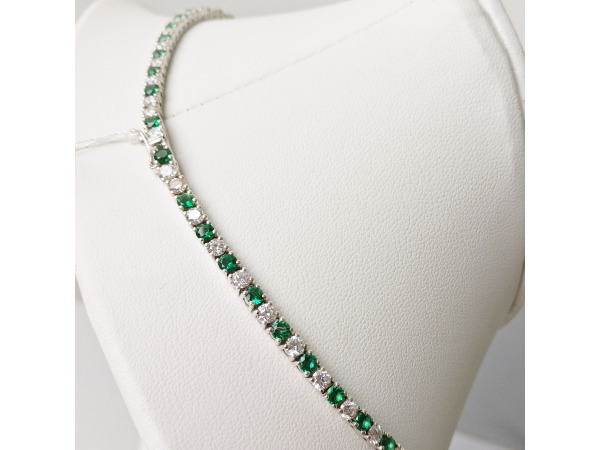 12.50ct Lab Grown Emerald and Lab Grown Diamond Necklace – foto 5 – kavel bij XL Auctions