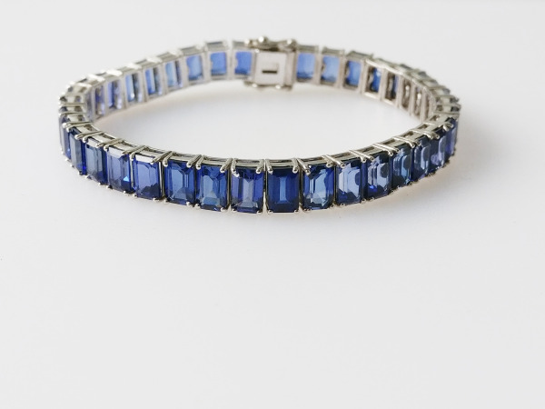32.90ct Lab Grown Sapphire Bracelet