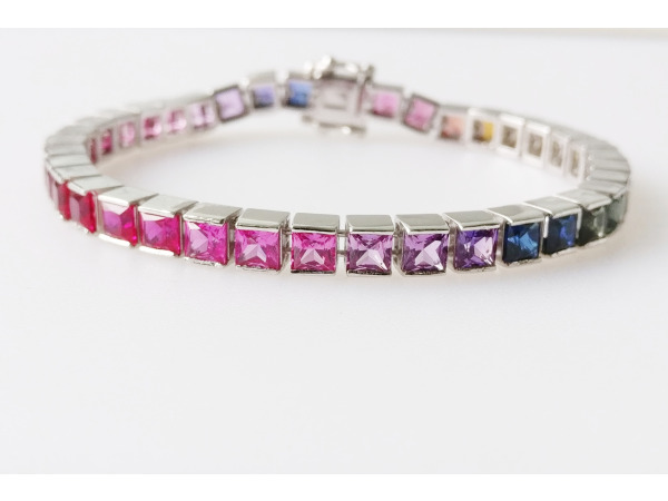 34.68ct Lab Grown Sapphire and  Bracelet