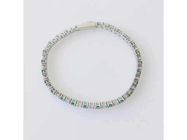 4.31ct Lab Grown Emerald and Lab Grown Diamond Bracelet – foto 2 – kavel bij XL Auctions