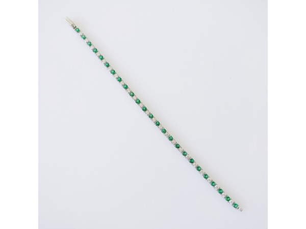 4.31ct Lab Grown Emerald and Lab Grown Diamond Bracelet – foto 3 – kavel bij XL Auctions