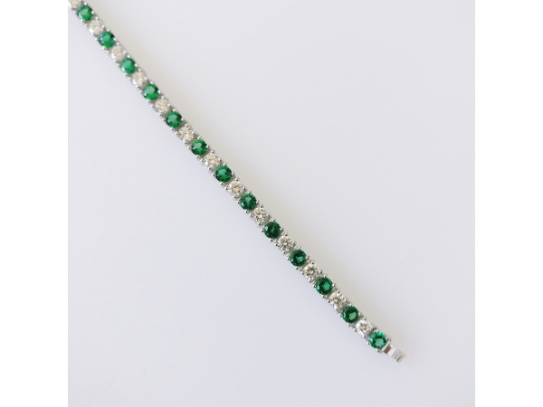 4.31ct Lab Grown Emerald and Lab Grown Diamond Bracelet – foto 4 – kavel bij XL Auctions