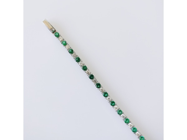 4.31ct Lab Grown Emerald and Lab Grown Diamond Bracelet – foto 5 – kavel bij XL Auctions