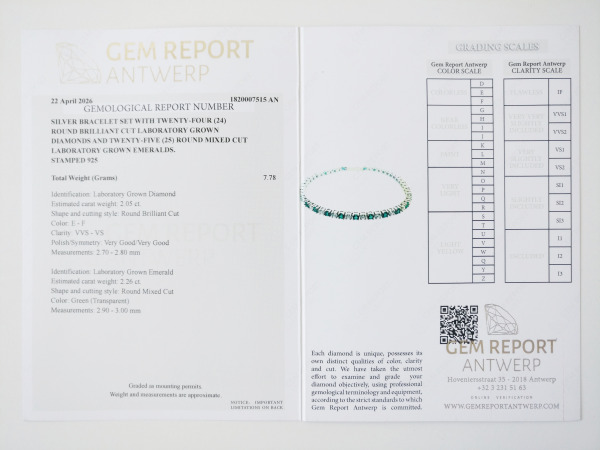 4.31ct Lab Grown Emerald and Lab Grown Diamond Bracelet – foto 7 – kavel bij XL Auctions
