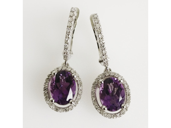 2.53ct Amethyst and Diamond Earrings