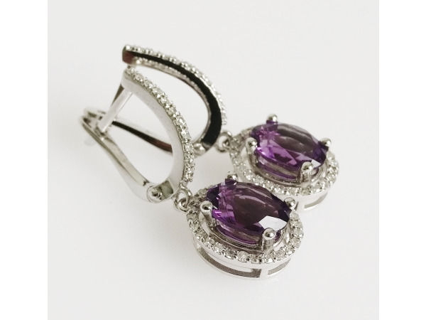 2.53ct Amethyst and Diamond Earrings – foto 3 – kavel bij XL Auctions