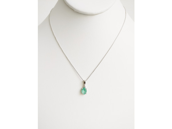 1.29ct Emerald and Diamond Necklace with Pendant – foto 2 – kavel bij XL Auctions