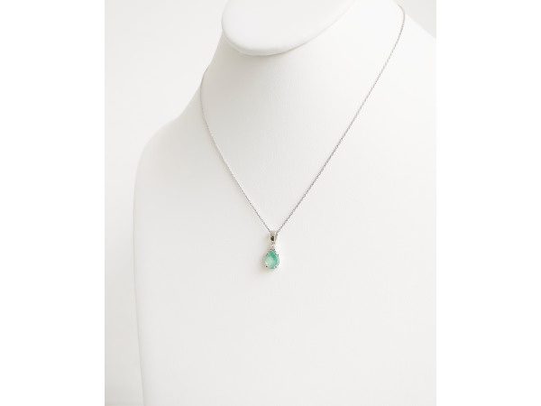 1.29ct Emerald and Diamond Necklace with Pendant – foto 5 – kavel bij XL Auctions