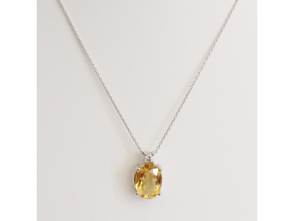 5.73ct Citrine and Diamond Necklace with pendant – foto 2 – kavel bij XL Auctions