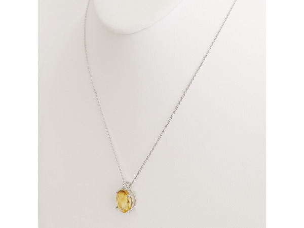 5.73ct Citrine and Diamond Necklace with pendant – foto 4 – kavel bij XL Auctions