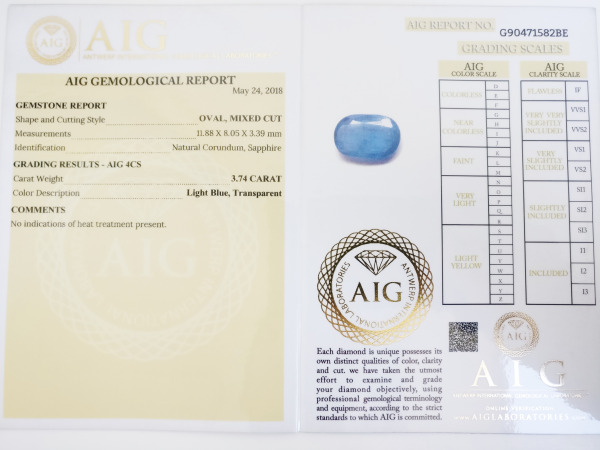 3.85ct Sapphire and Diamond Necklace with Pendant – foto 7 – kavel bij XL Auctions