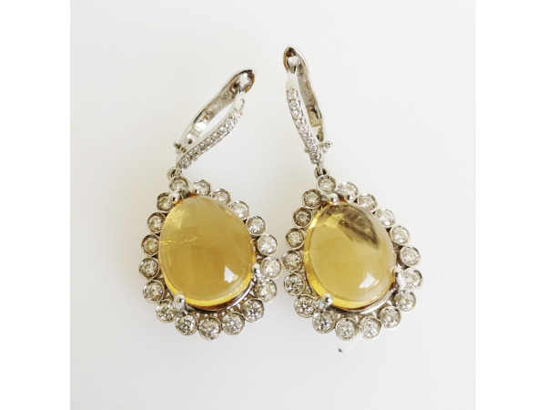 15.13ct Citrine and Diamond Earrings