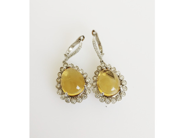 15.13ct Citrine and Diamond Earrings – foto 2 – kavel bij XL Auctions