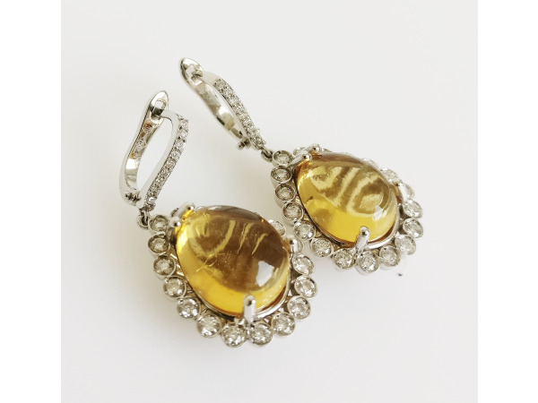 15.13ct Citrine and Diamond Earrings – foto 3 – kavel bij XL Auctions