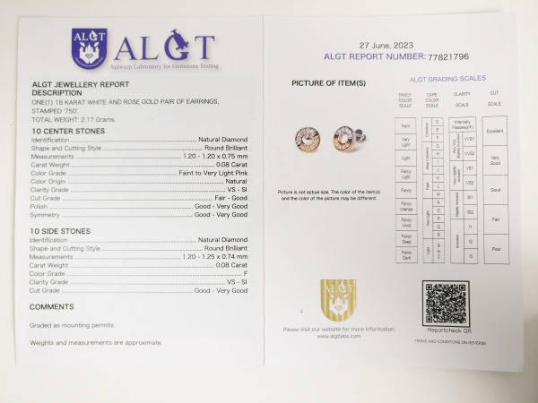 0.16ct Diamond Earrings – foto 7 – kavel bij XL Auctions