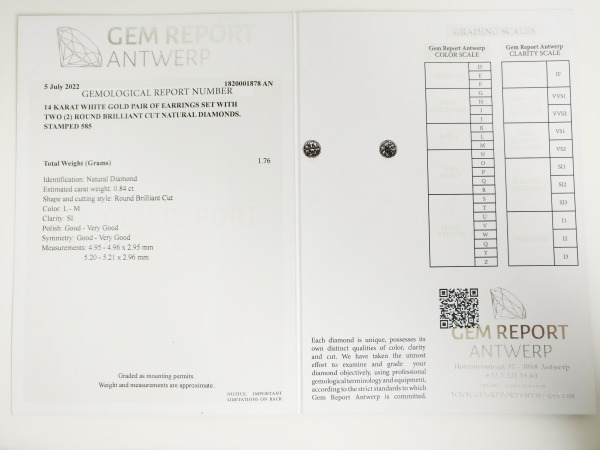 0.84ct Diamond Earrings – foto 7 – kavel bij XL Auctions