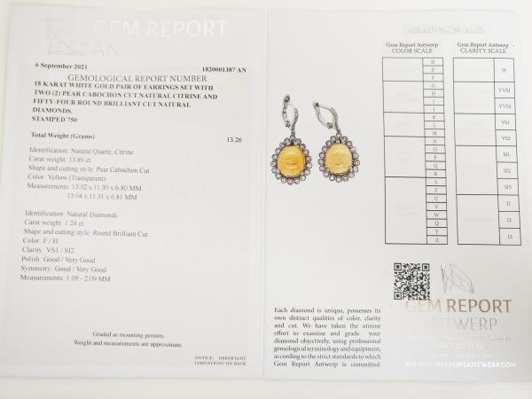 15.13ct Citrine and Diamond Earrings – foto 7 – kavel bij XL Auctions
