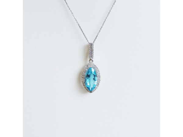 5.22ct Topaz and Diamond Necklace with pendant – foto 2 – kavel bij XL Auctions