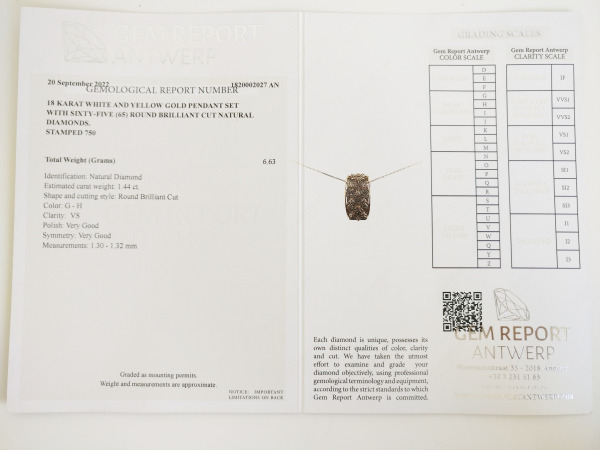 1.44ct Diamond Necklace with pendant – foto 5 – kavel bij XL Auctions